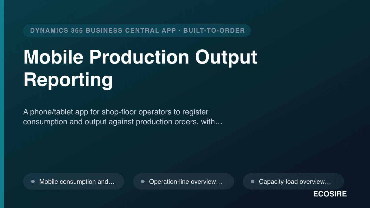 Mobile Production Output Reporting