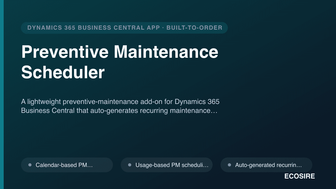 Preventive Maintenance Scheduler