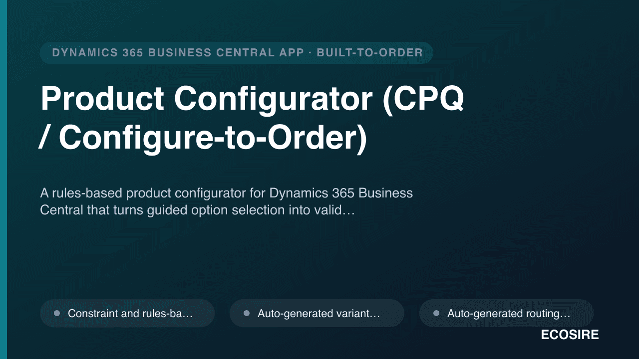 Product Configurator (CPQ / Configure-to-Order)
