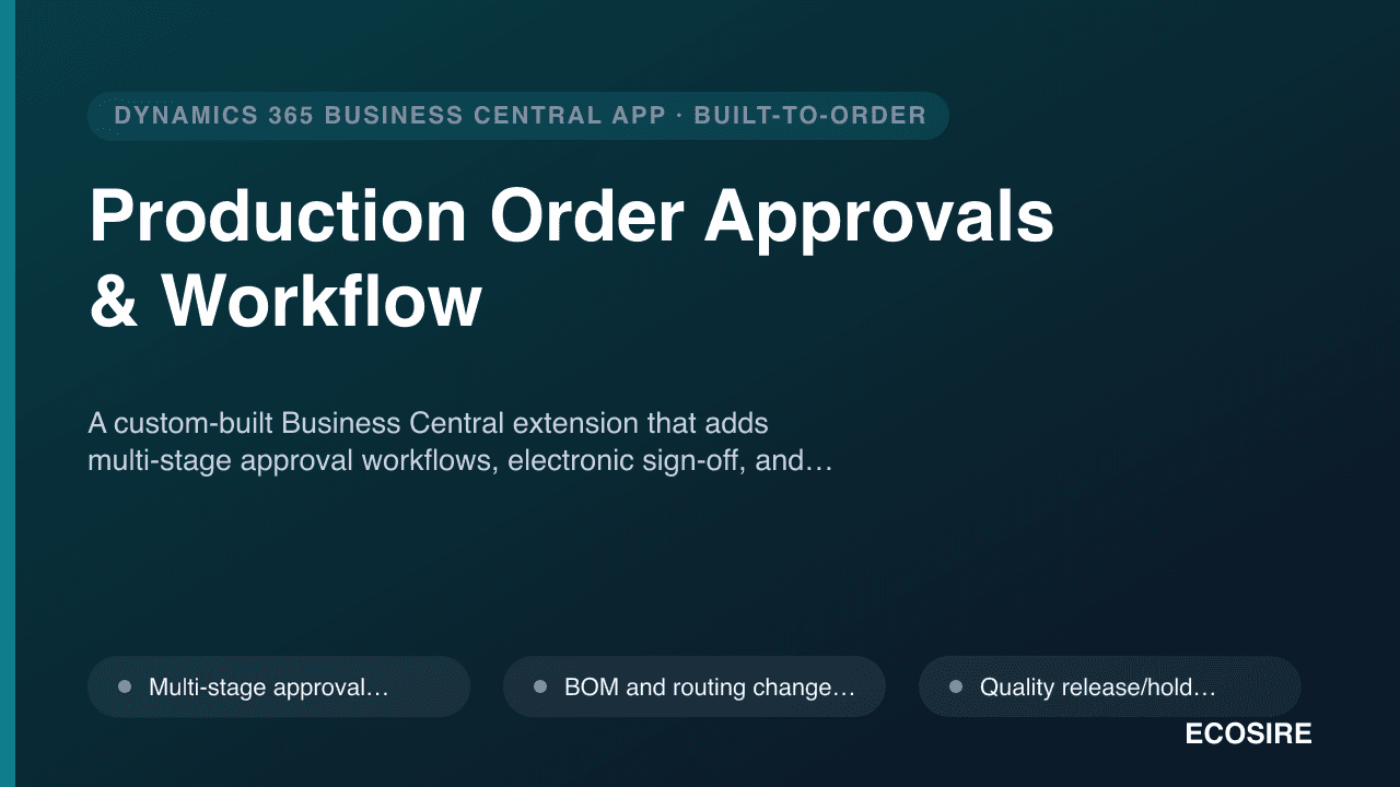 Production Order Approvals & Workflow