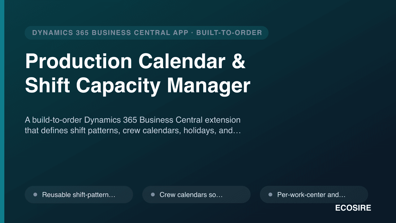 Production Calendar & Shift Capacity Manager