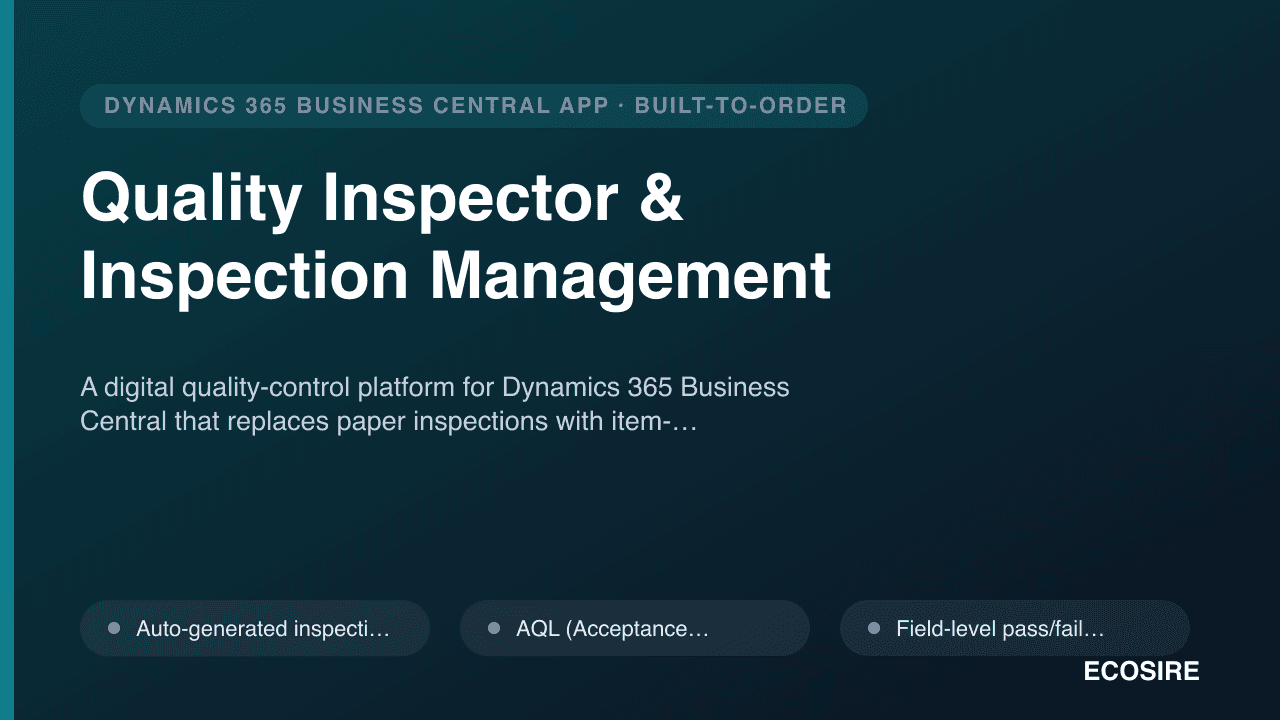 Quality Inspector & Inspection Management
