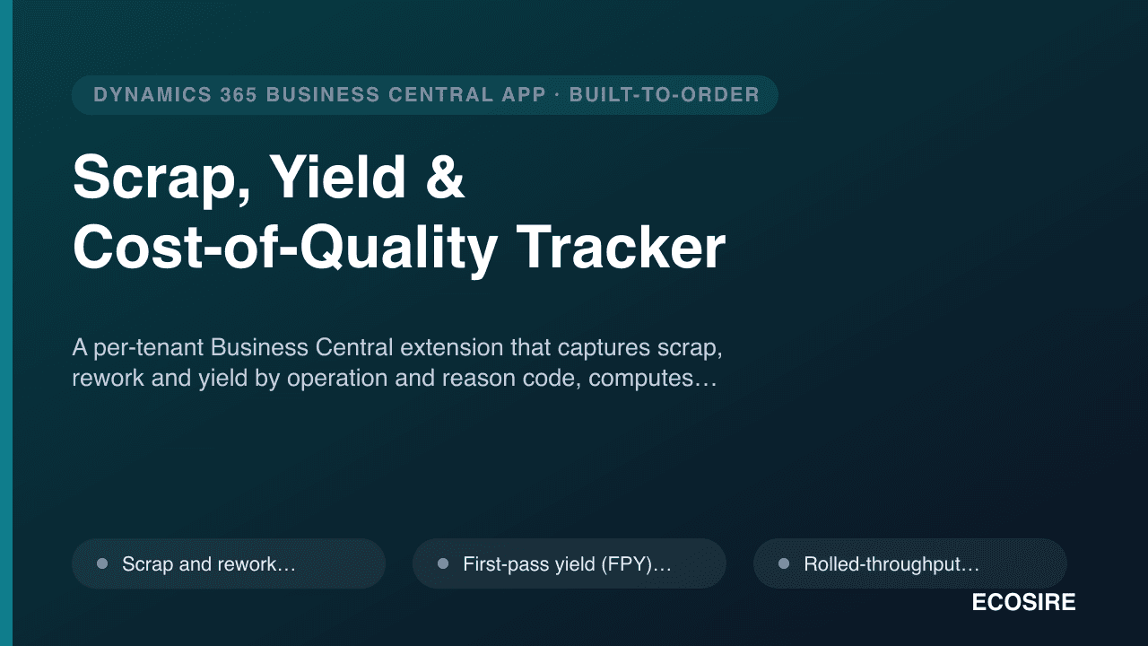 Scrap, Yield & Cost-of-Quality Tracker