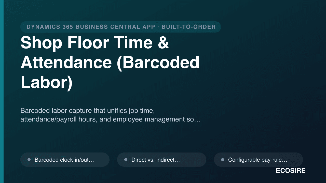Shop Floor Time & Attendance (Barcoded Labor)
