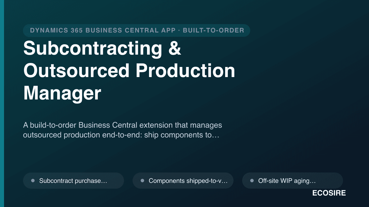 Subcontracting & Outsourced Production Manager