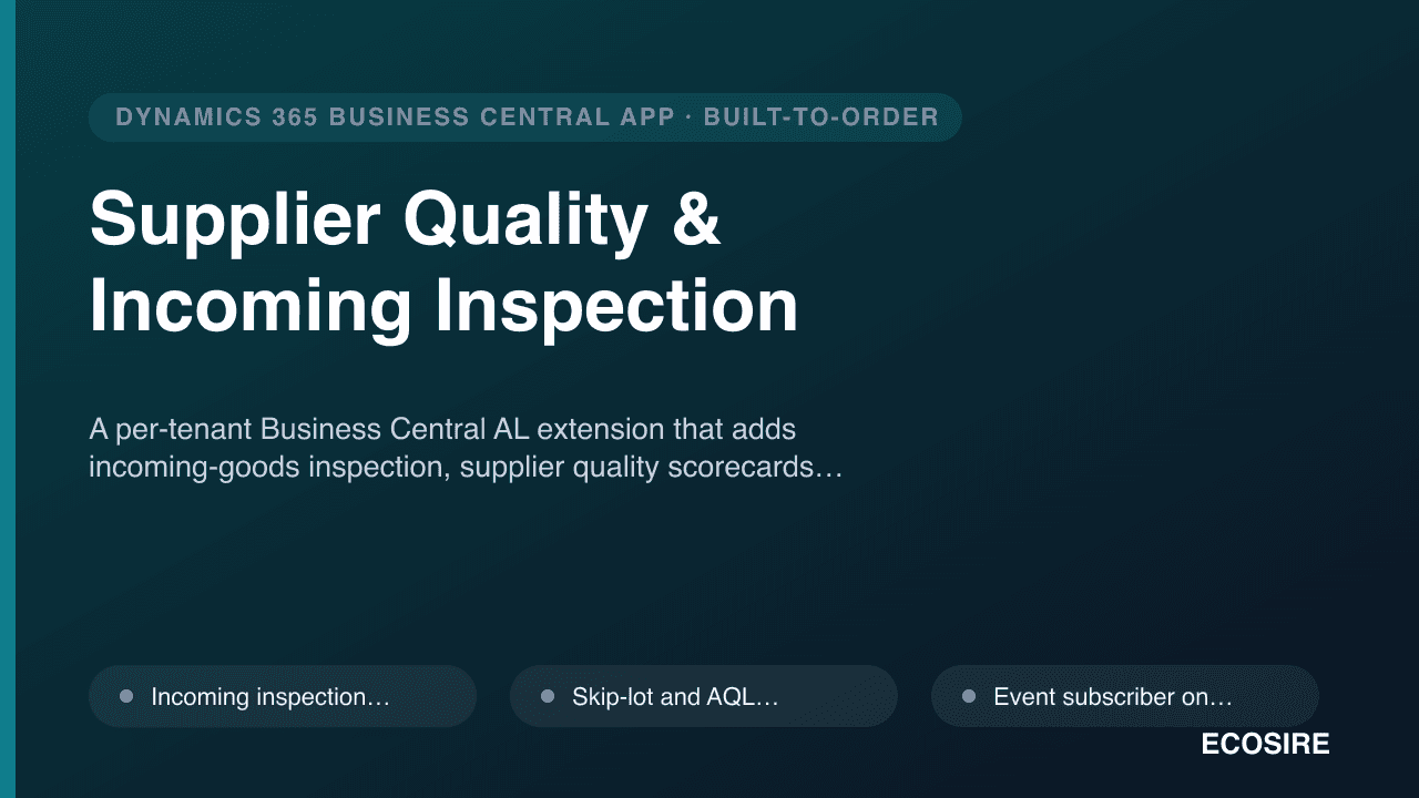 Supplier Quality & Incoming Inspection