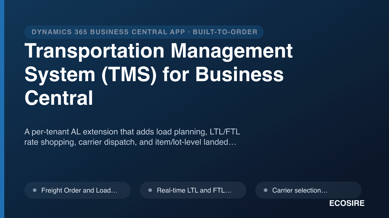 Transportation Management System (TMS) for Business Central