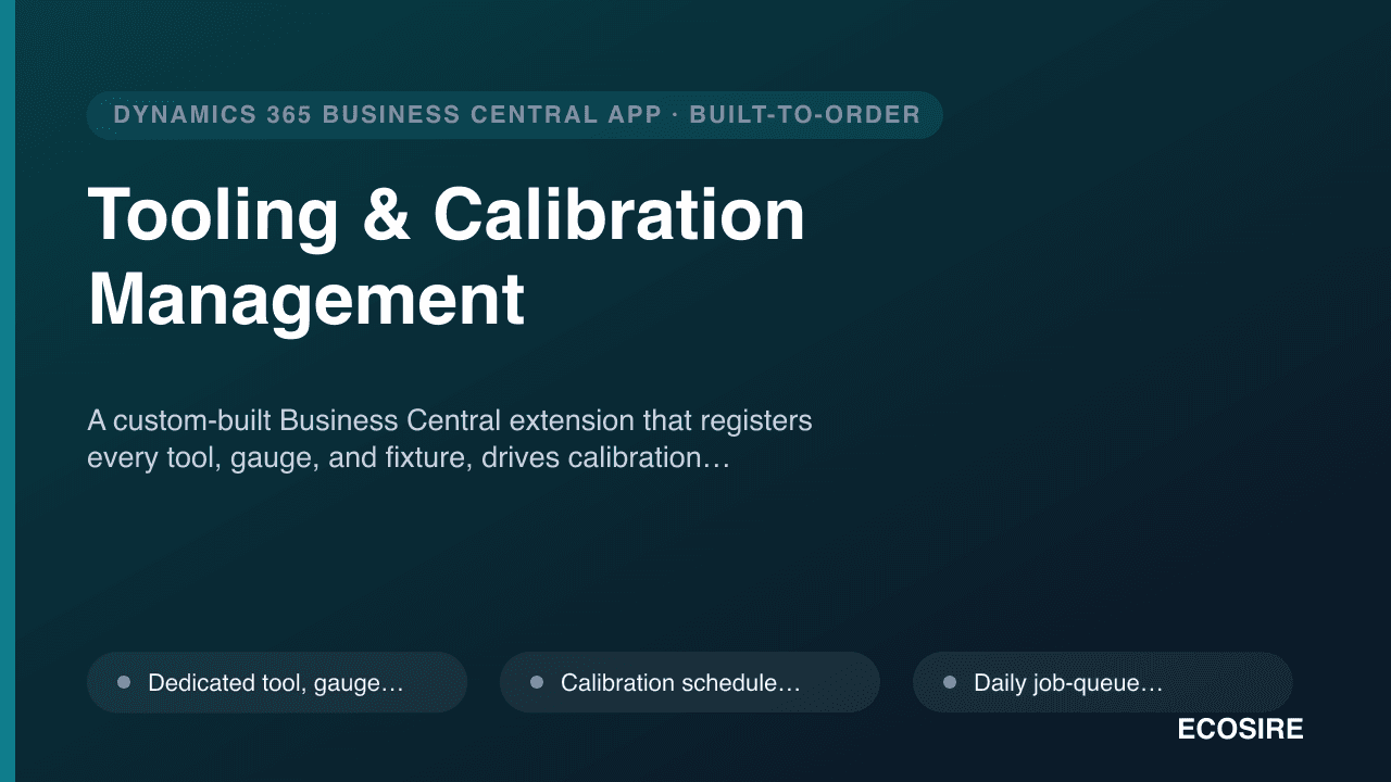 Tooling & Calibration Management