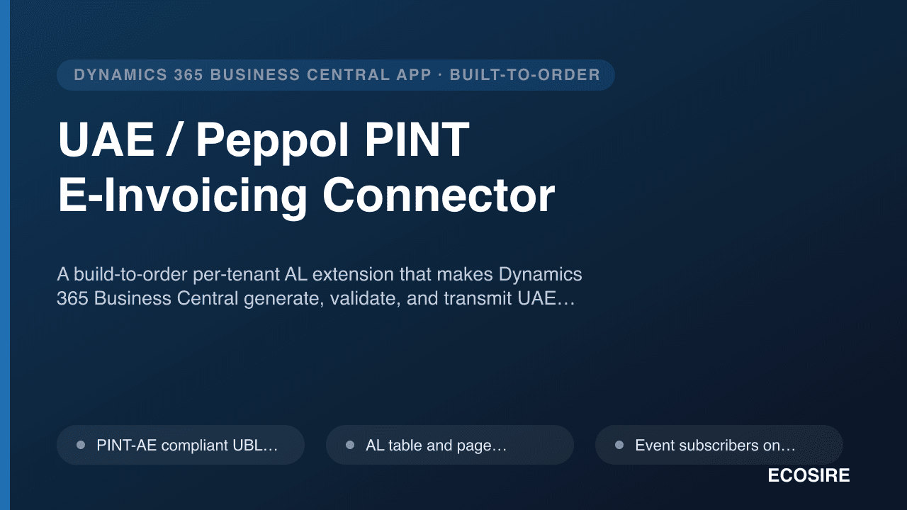 UAE / Peppol PINT E-Invoicing Connector
