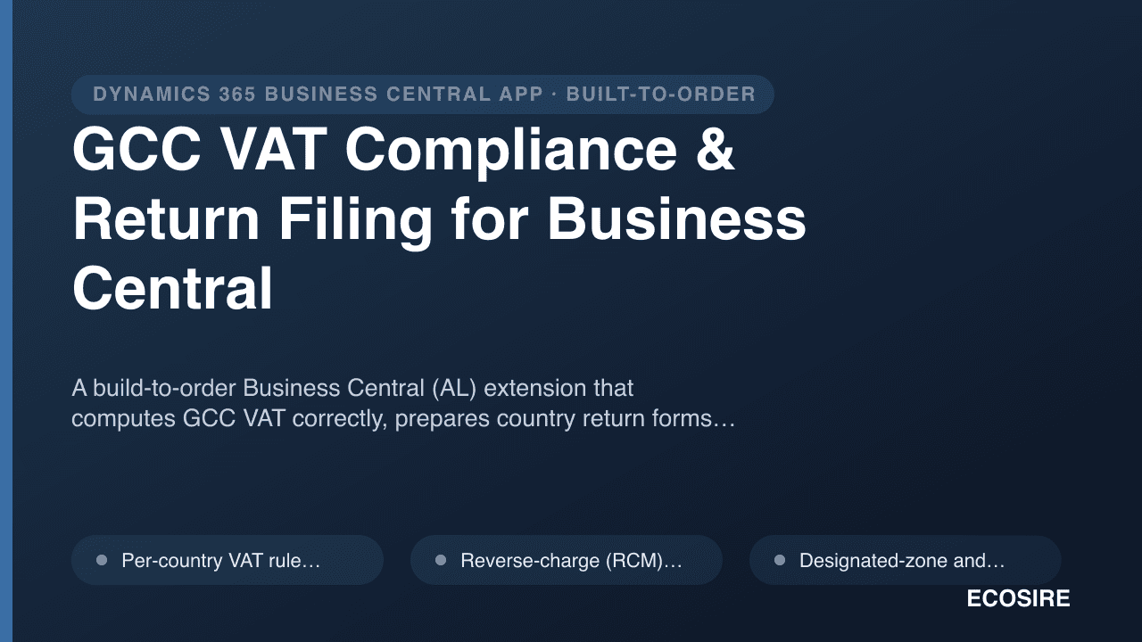 GCC VAT Compliance & Return Filing for Business Central