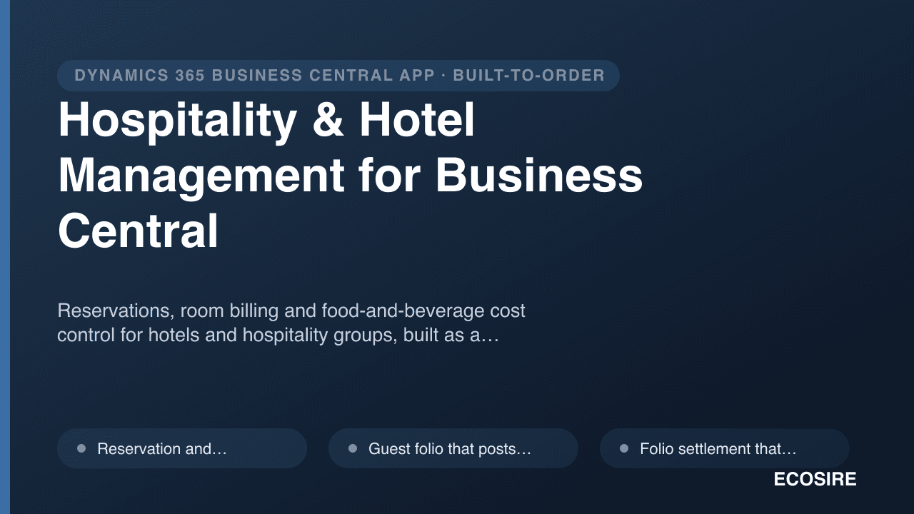 Hospitality & Hotel Management for Business Central