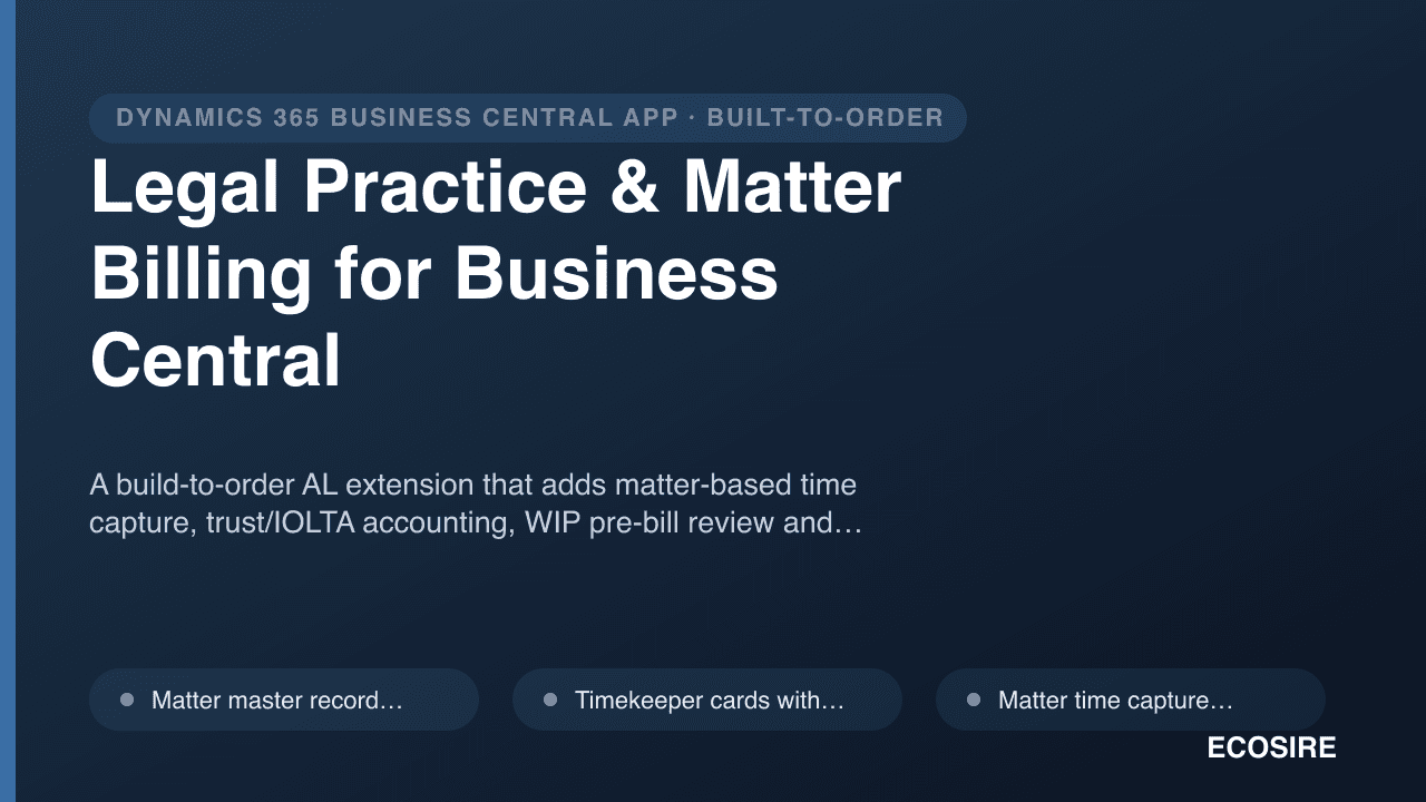 Legal Practice & Matter Billing for Business Central