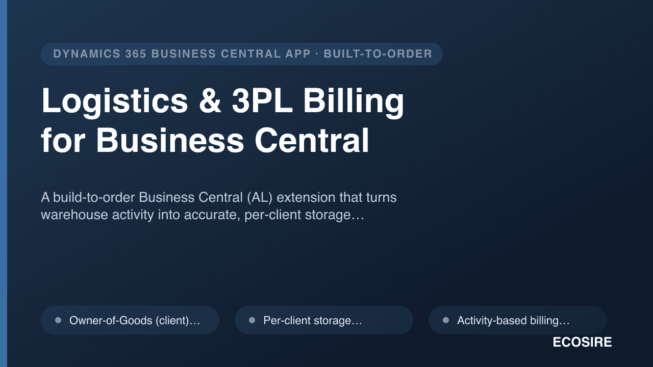 Logistics & 3PL Billing for Business Central
