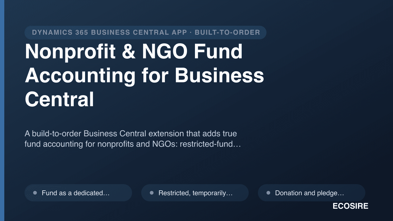 Nonprofit & NGO Fund Accounting for Business Central