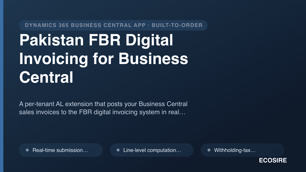 Pakistan FBR Digital Invoicing for Business Central