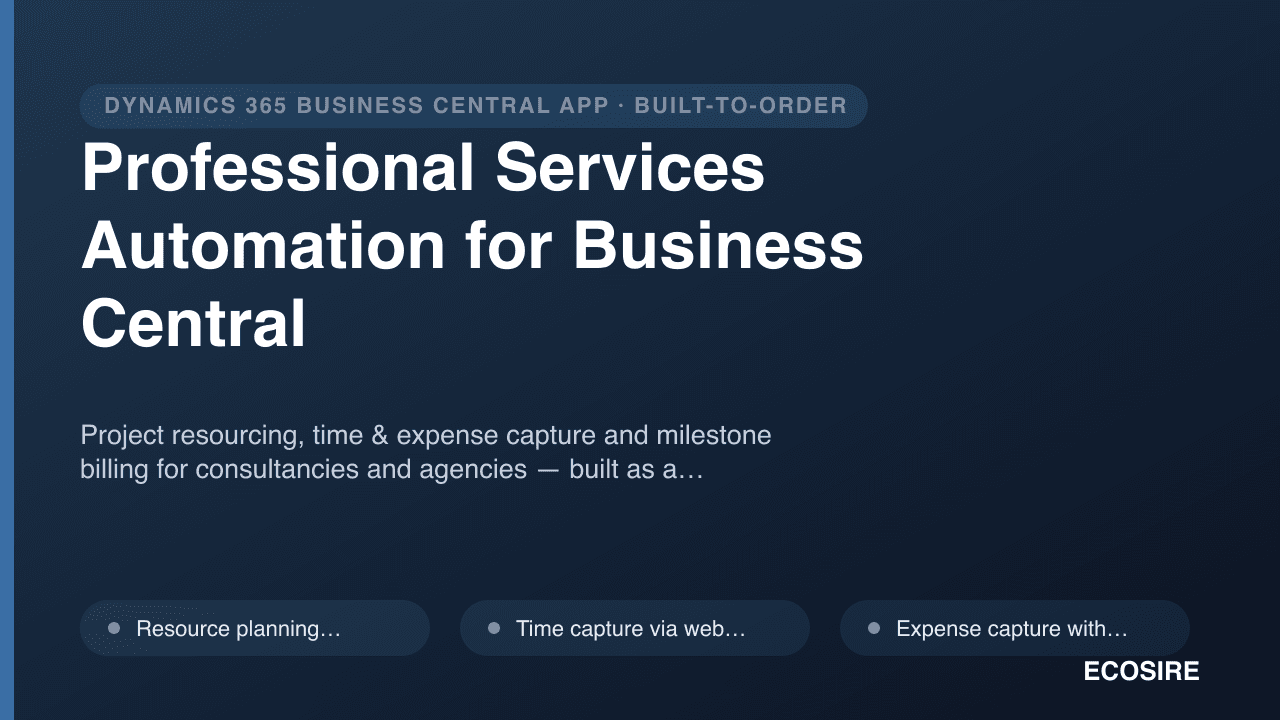 Professional Services Automation for Business Central