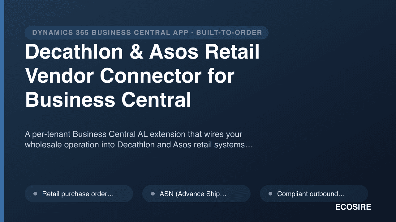 Decathlon & Asos Retail Vendor Connector for Business Central