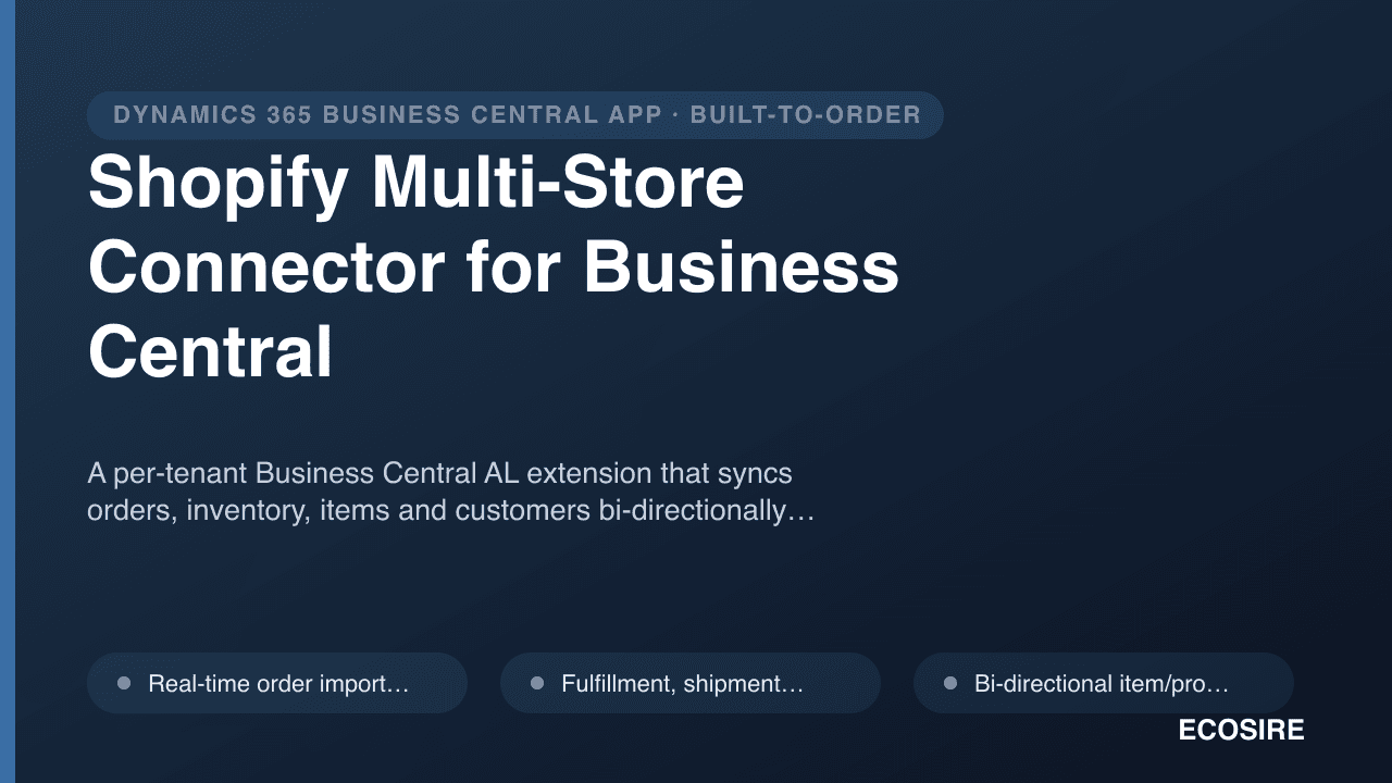 Shopify Multi-Store Connector for Business Central