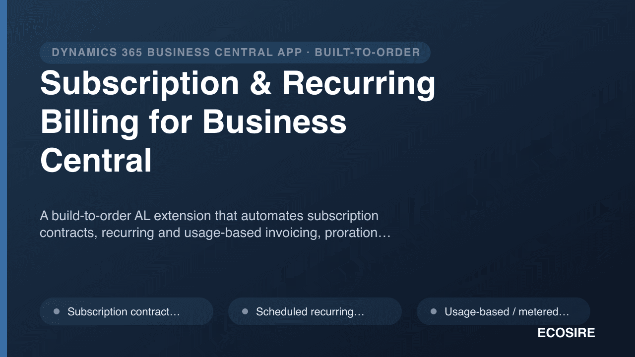 Subscription & Recurring Billing for Business Central