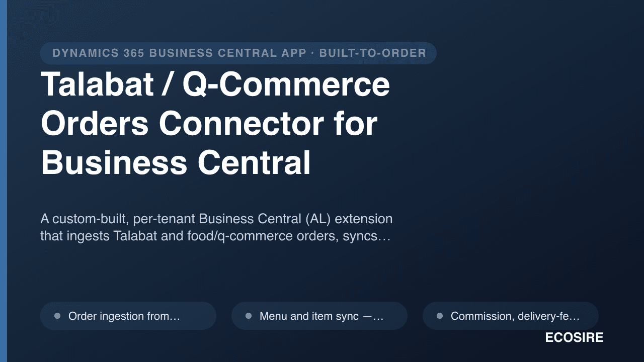Talabat / Q-Commerce Orders Connector for Business Central