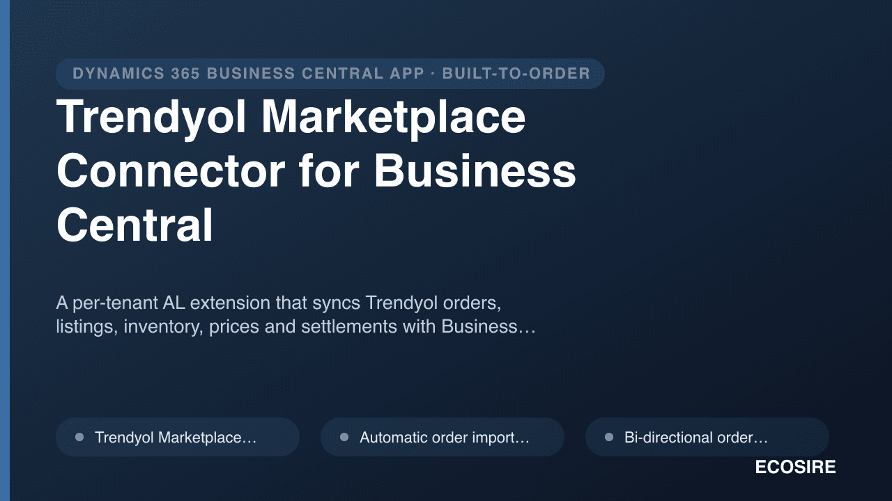 Trendyol Marketplace Connector for Business Central