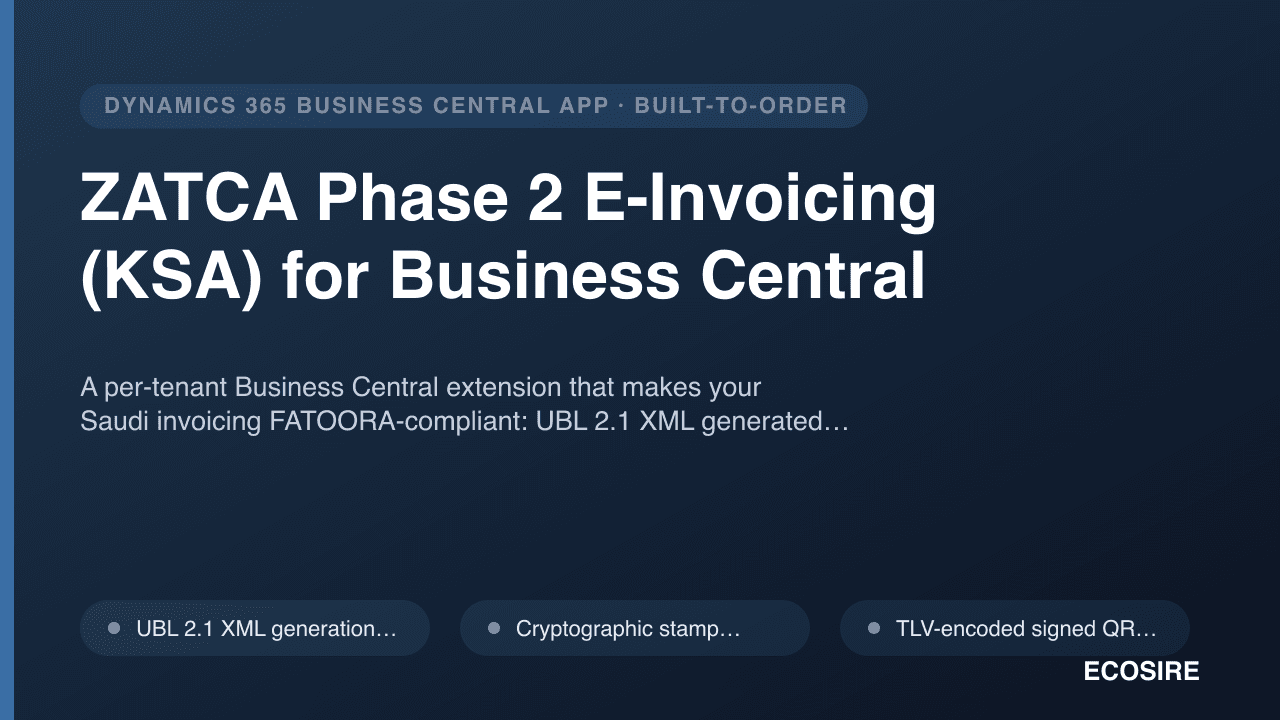 ZATCA Phase 2 E-Invoicing (KSA) for Business Central