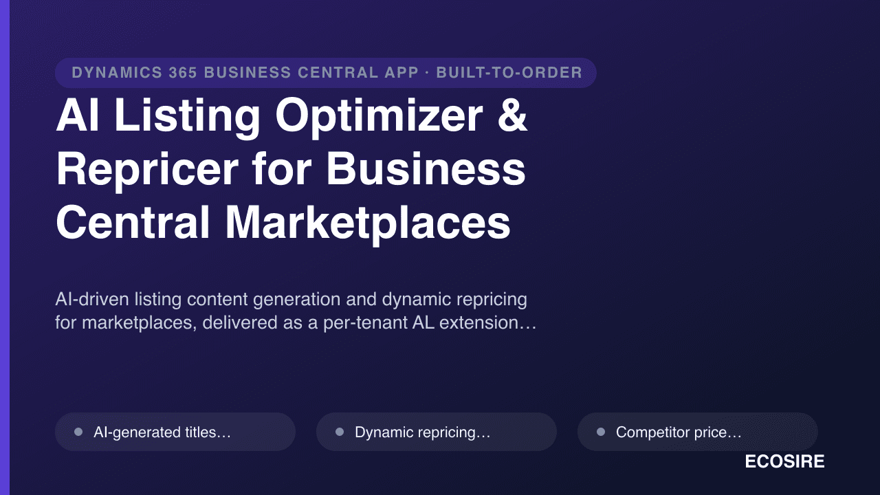 AI Listing Optimizer & Repricer for Business Central Marketplaces