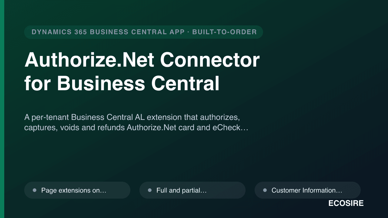 Authorize.Net Connector for Business Central