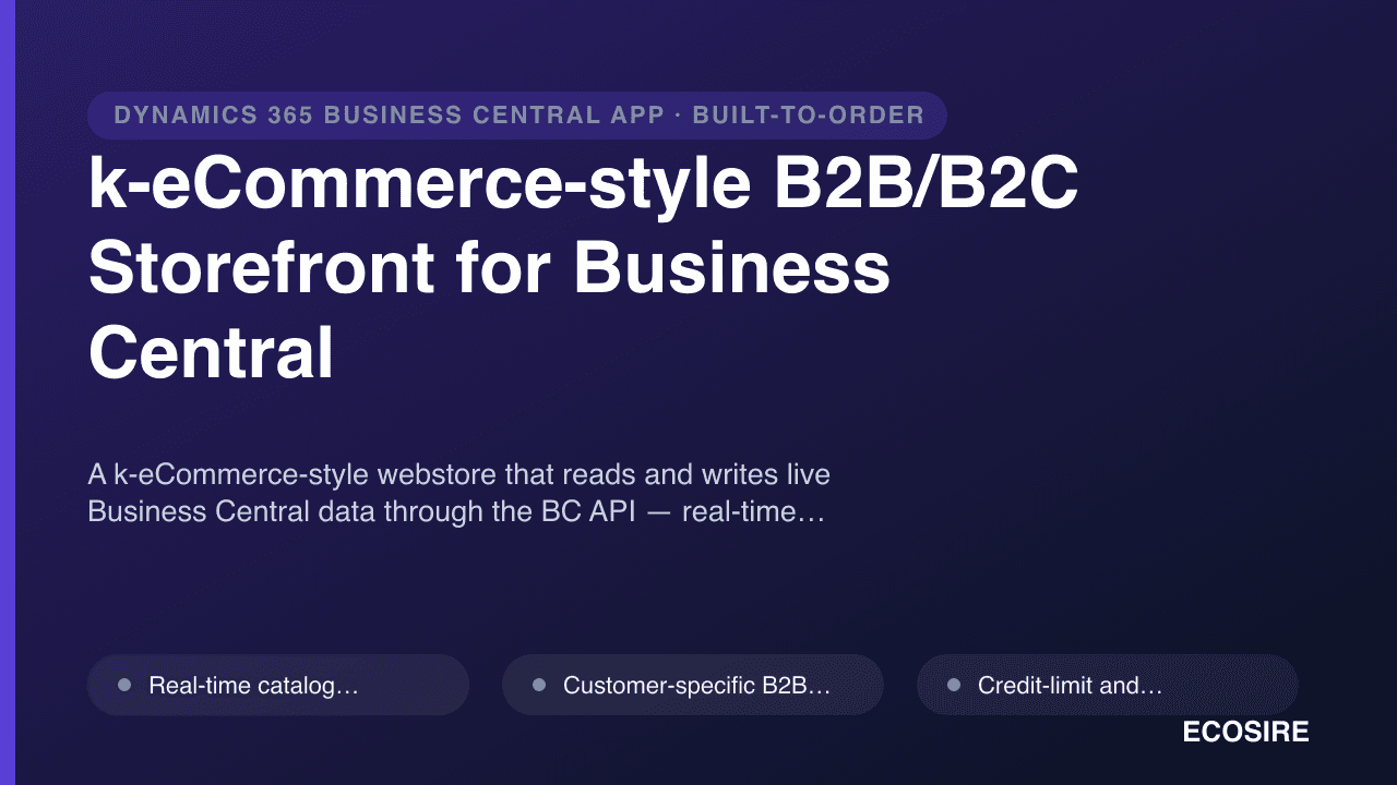 k-eCommerce-style B2B/B2C Storefront for Business Central
