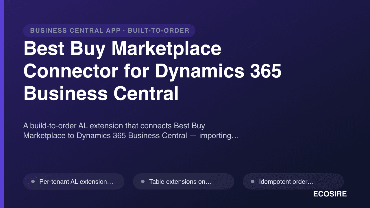 Best Buy Marketplace Connector for Dynamics 365 Business Central