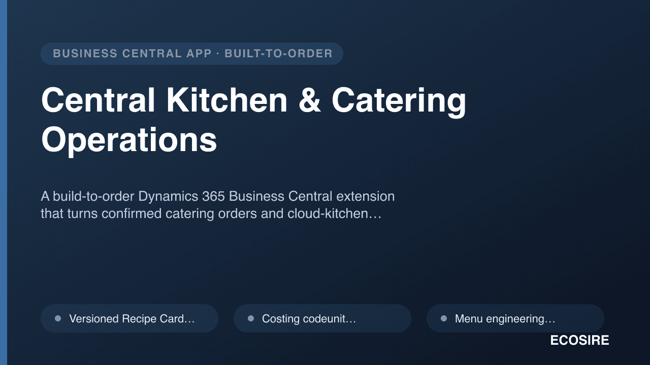 Central Kitchen & Catering Operations