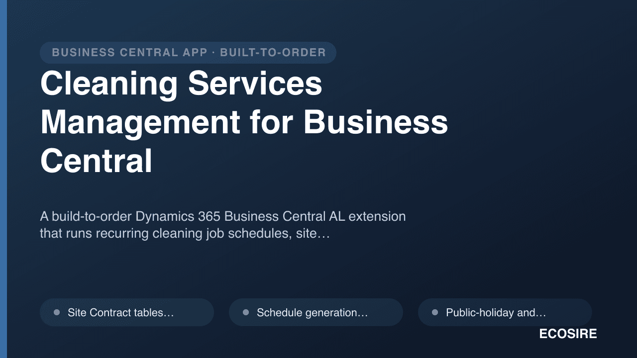 Cleaning Services Management for Business Central