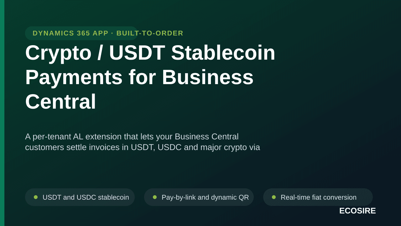 Crypto / USDT Stablecoin Payments for Business Central