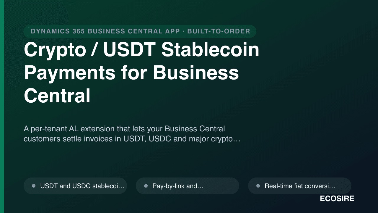 Crypto / USDT Stablecoin Payments for Business Central