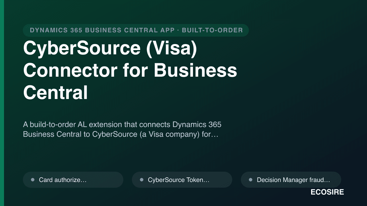 CyberSource (Visa) Connector for Business Central