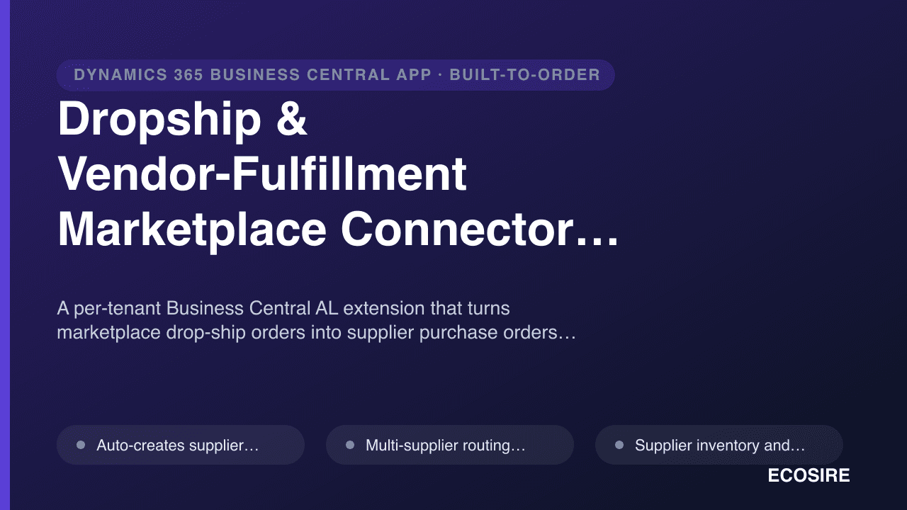 Dropship & Vendor-Fulfillment Marketplace Connector for Business Central
