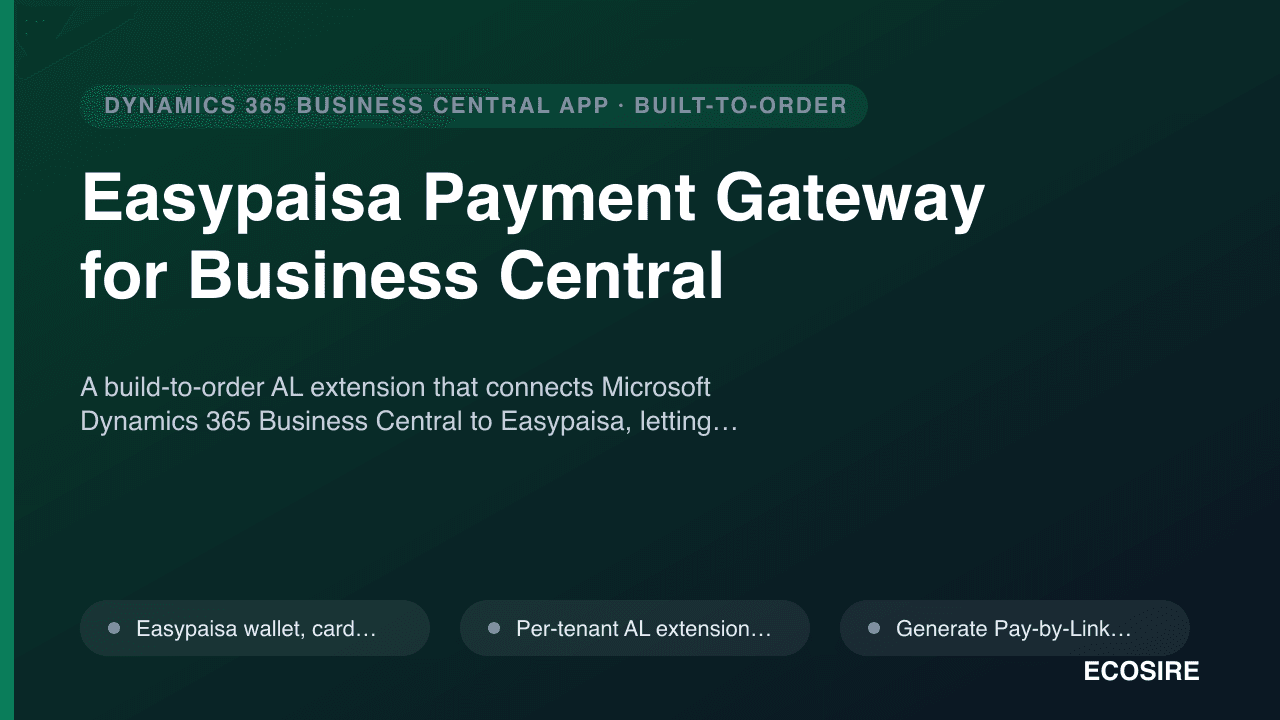 Easypaisa Payment Gateway for Business Central