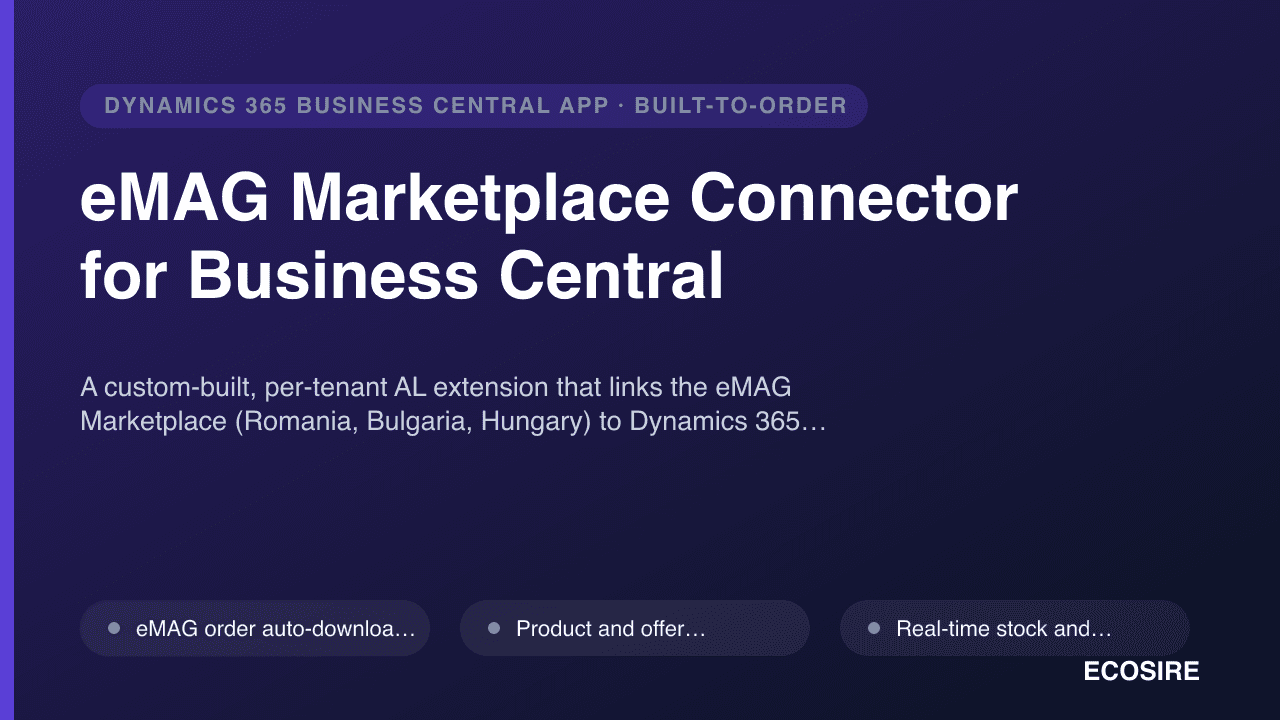 eMAG Marketplace Connector for Business Central