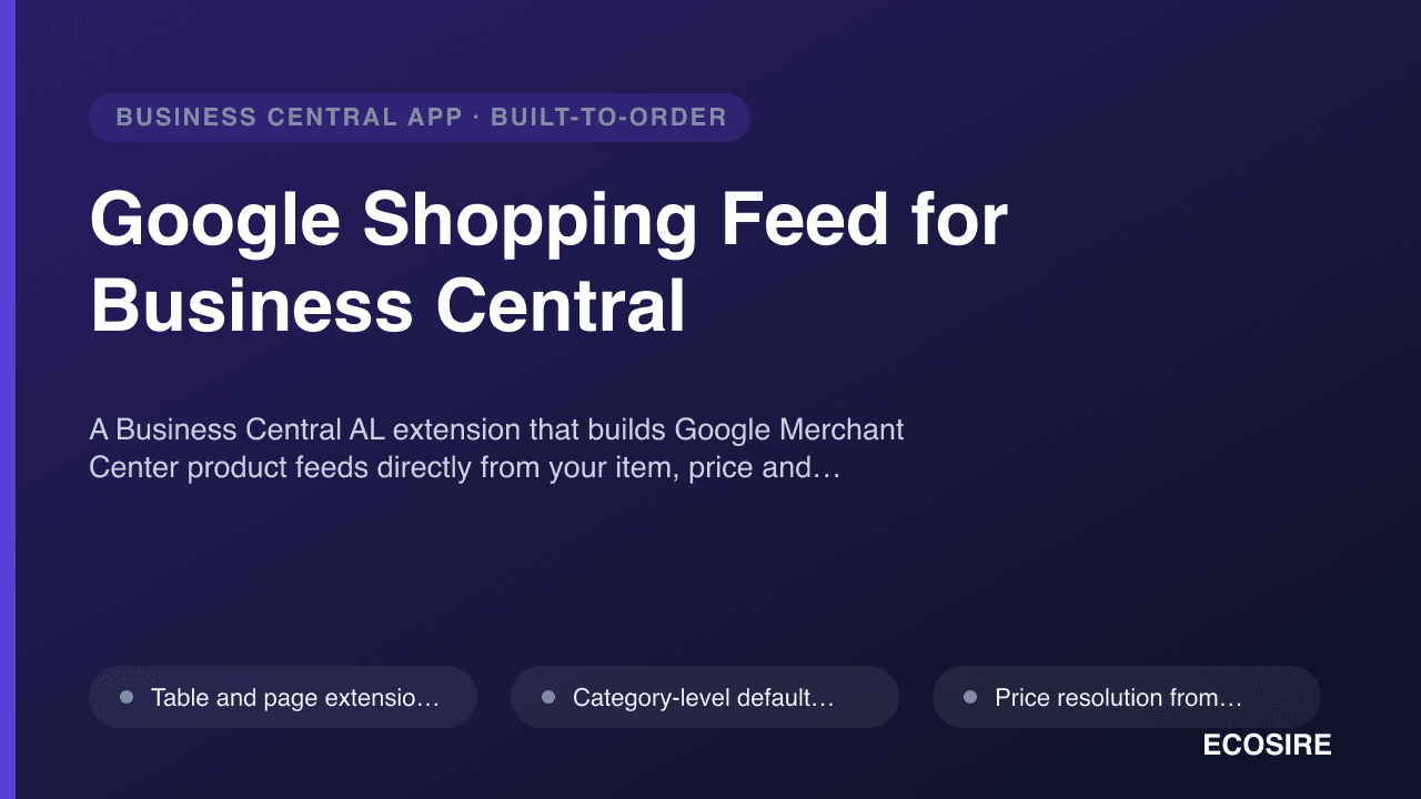 Google Shopping Feed for Business Central