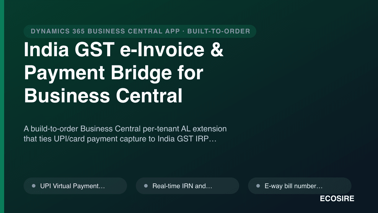India GST e-Invoice & Payment Bridge for Business Central