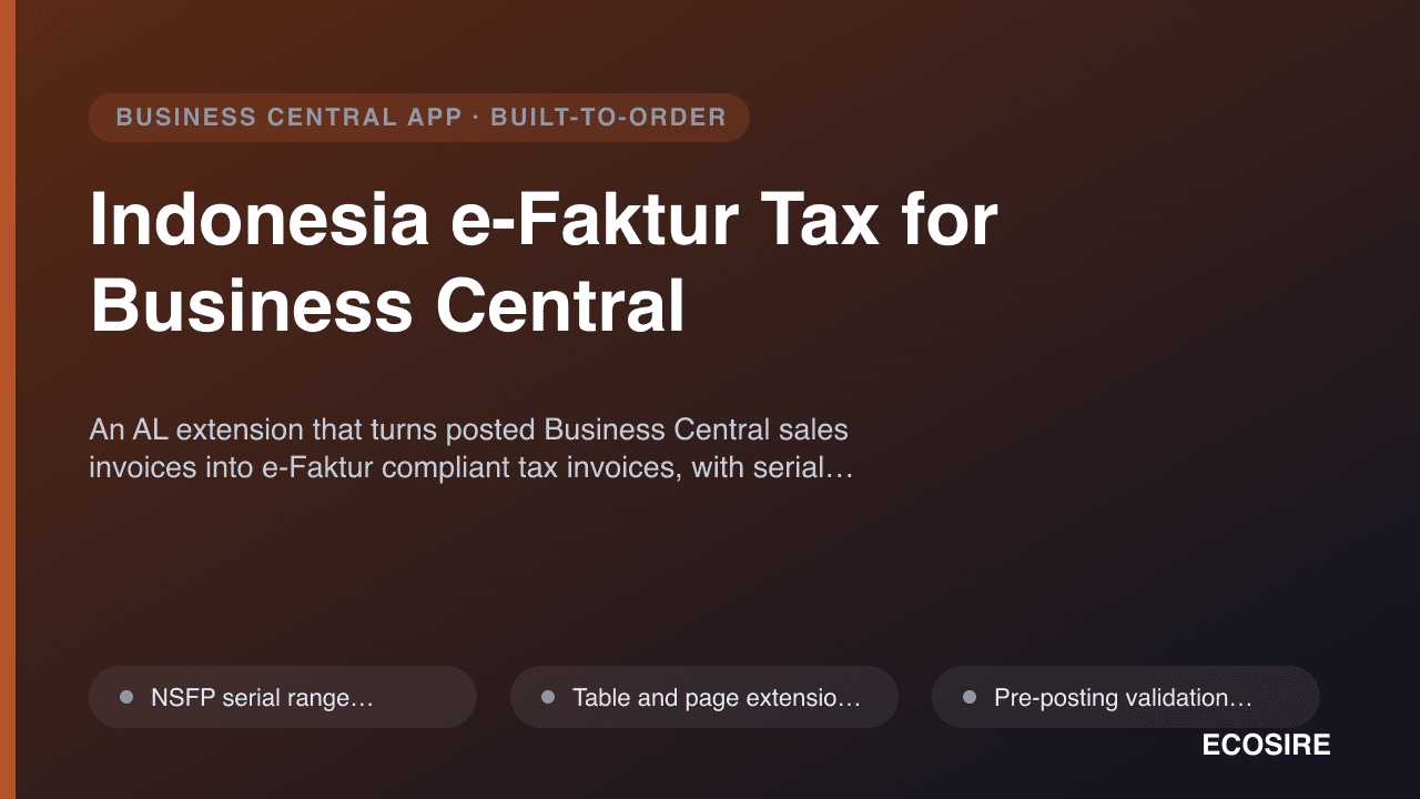 Indonesia e-Faktur Tax for Business Central