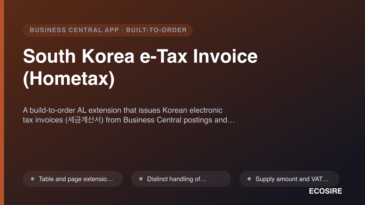 South Korea e-Tax Invoice (Hometax)