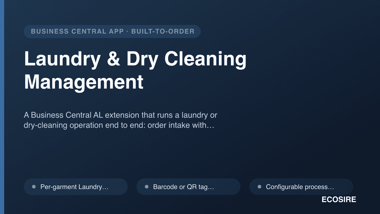 Laundry & Dry Cleaning Management