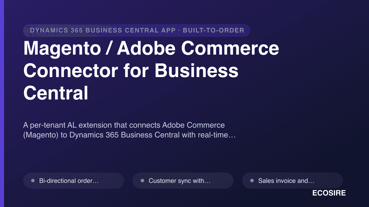Magento / Adobe Commerce Connector for Business Central