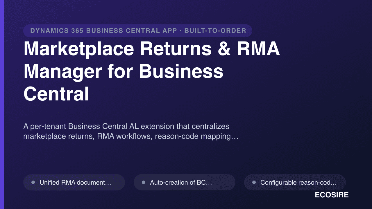 Marketplace Returns & RMA Manager for Business Central