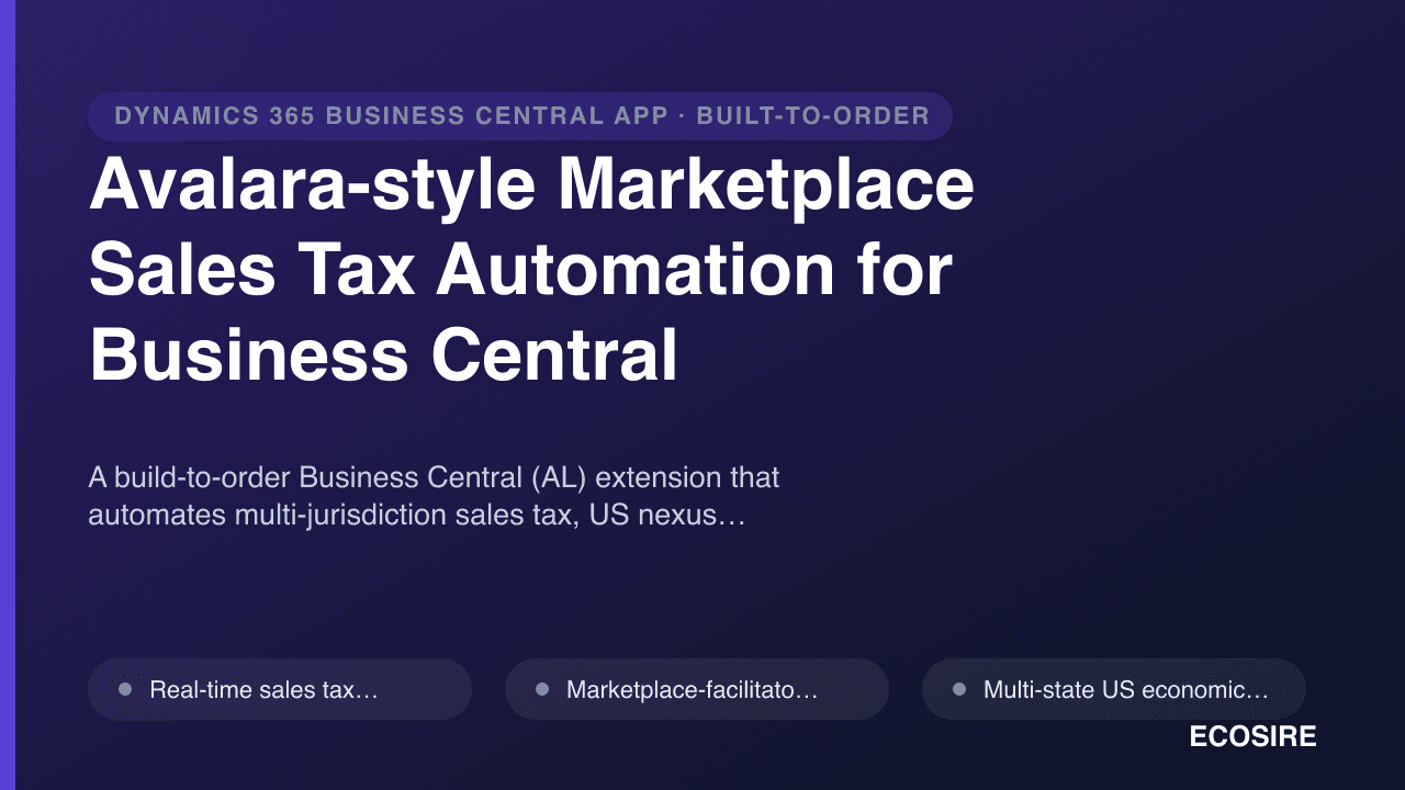 Avalara-style Marketplace Sales Tax Automation for Business Central