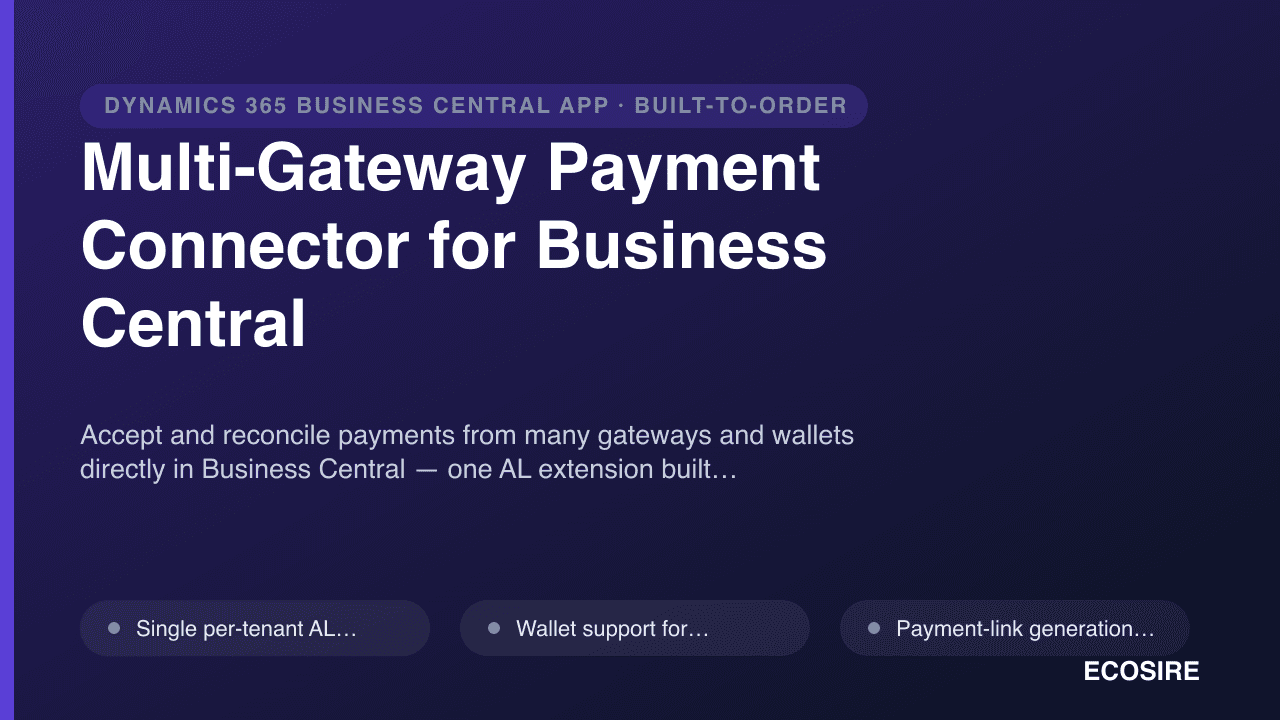 Multi-Gateway Payment Connector for Business Central
