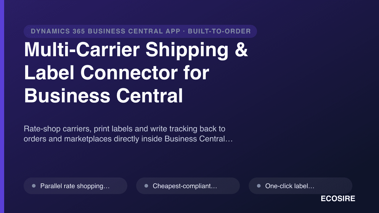 Multi-Carrier Shipping & Label Connector for Business Central