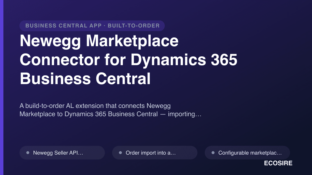 Newegg Marketplace Connector for Dynamics 365 Business Central