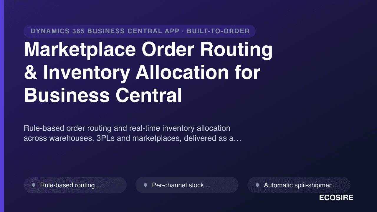 Marketplace Order Routing & Inventory Allocation for Business Central
